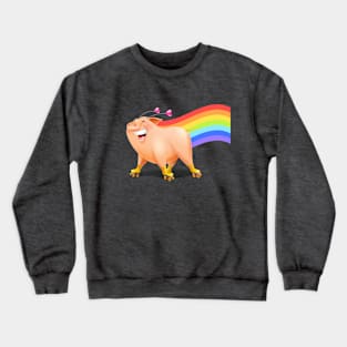 Rainbow Roller Piggy Crewneck Sweatshirt